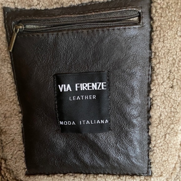 Via Firenze Leather Mens Winter Jacket - Picture 4 of 6